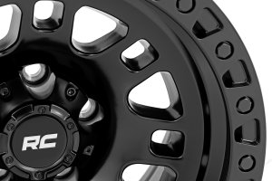 Wheel - Rough Country - 82 Series | One-Piece | 15x8 | 5x5.5 | -19mm - Semi Gloss Black